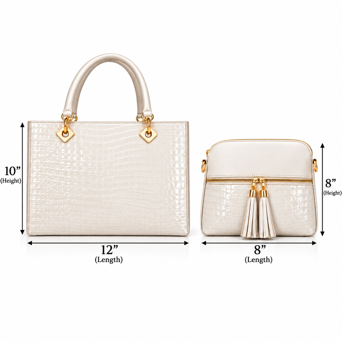 Luxe Croco 3-Piece Handbag Set