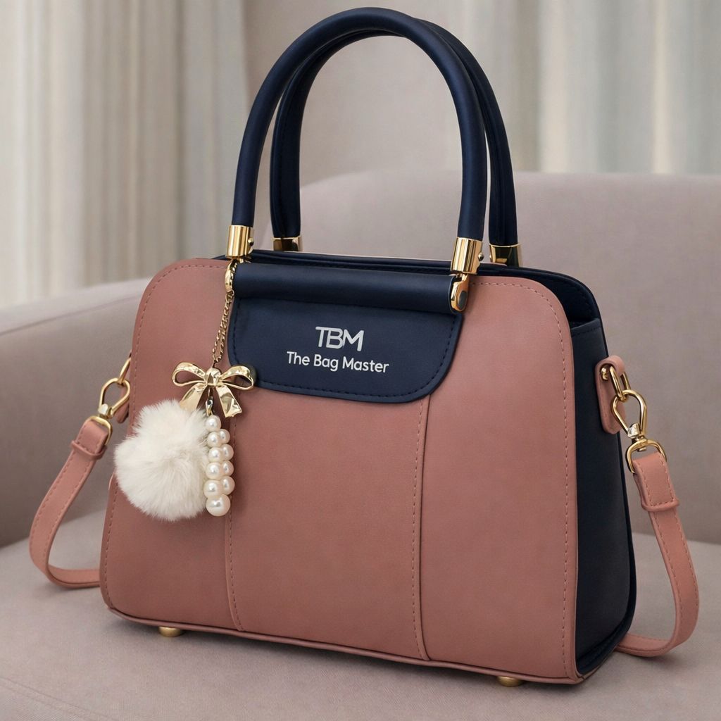 TBM Luxury Dual-Tone Handbag – Elegant Office & Party Wear Satchel