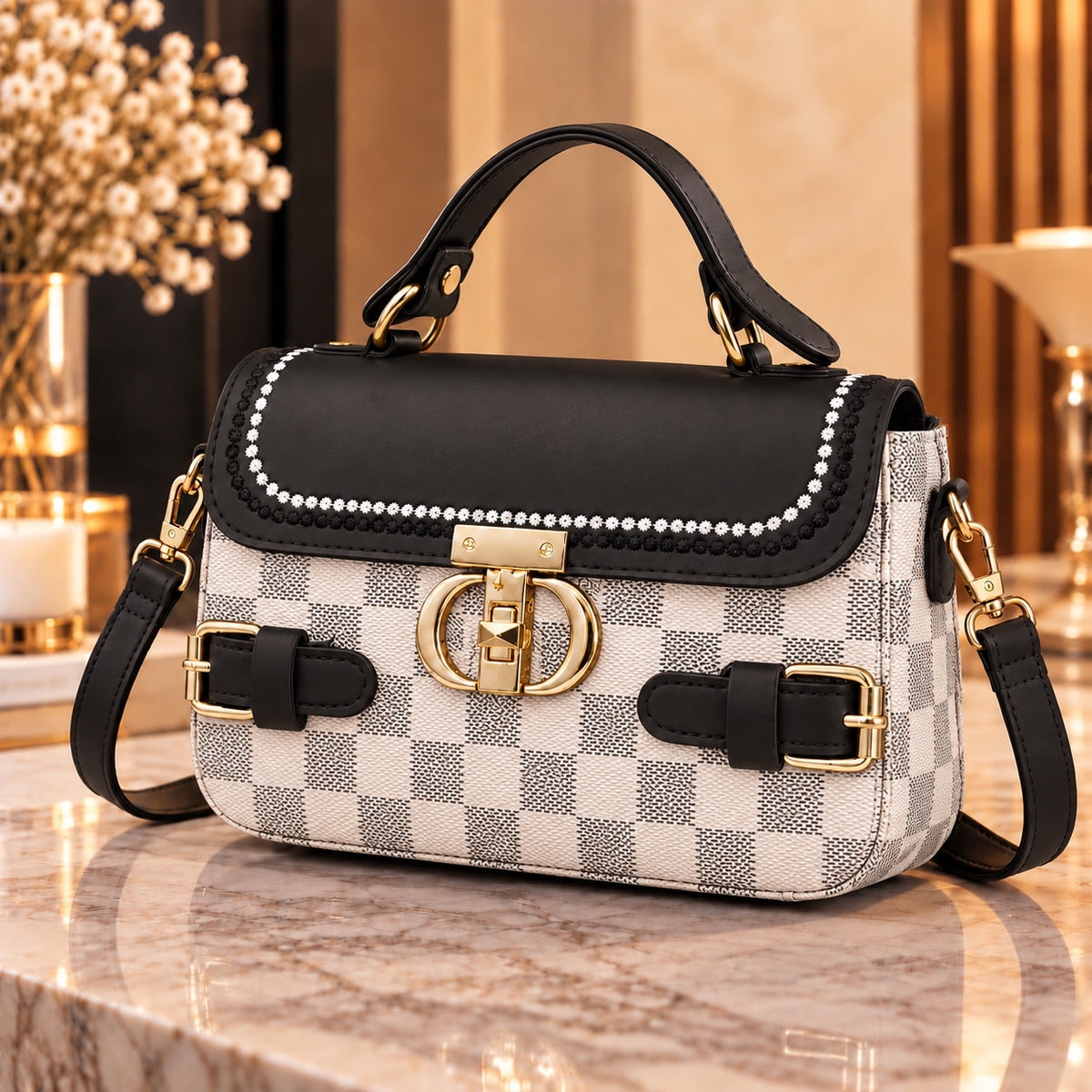 Classic Pattern Cross Body Bag
