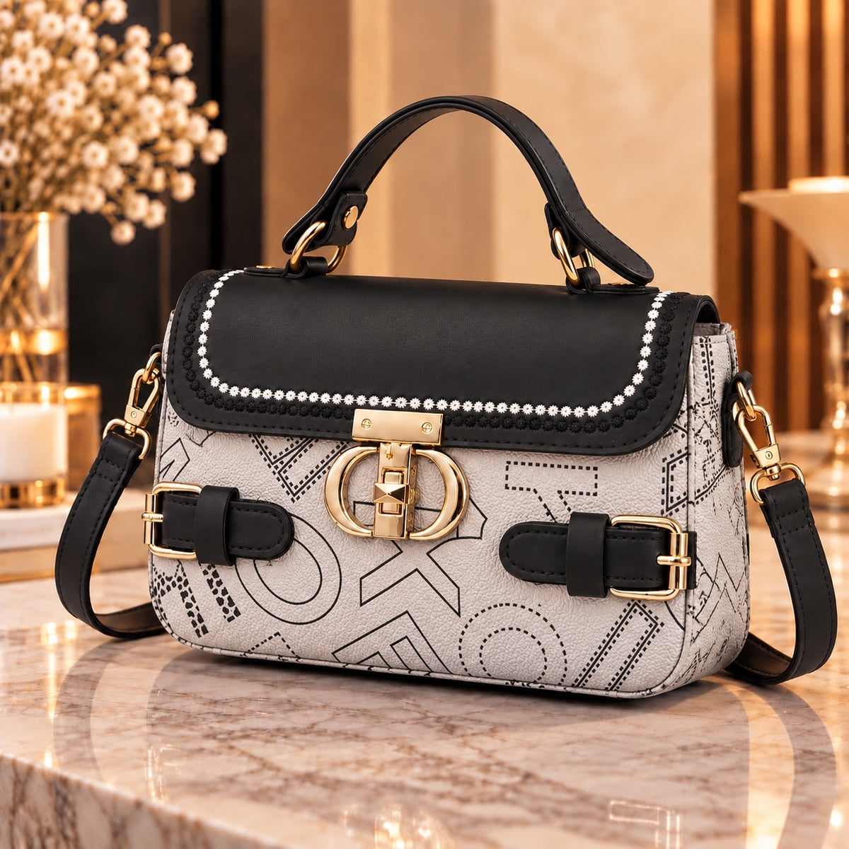 Classic Pattern Cross Body Bag