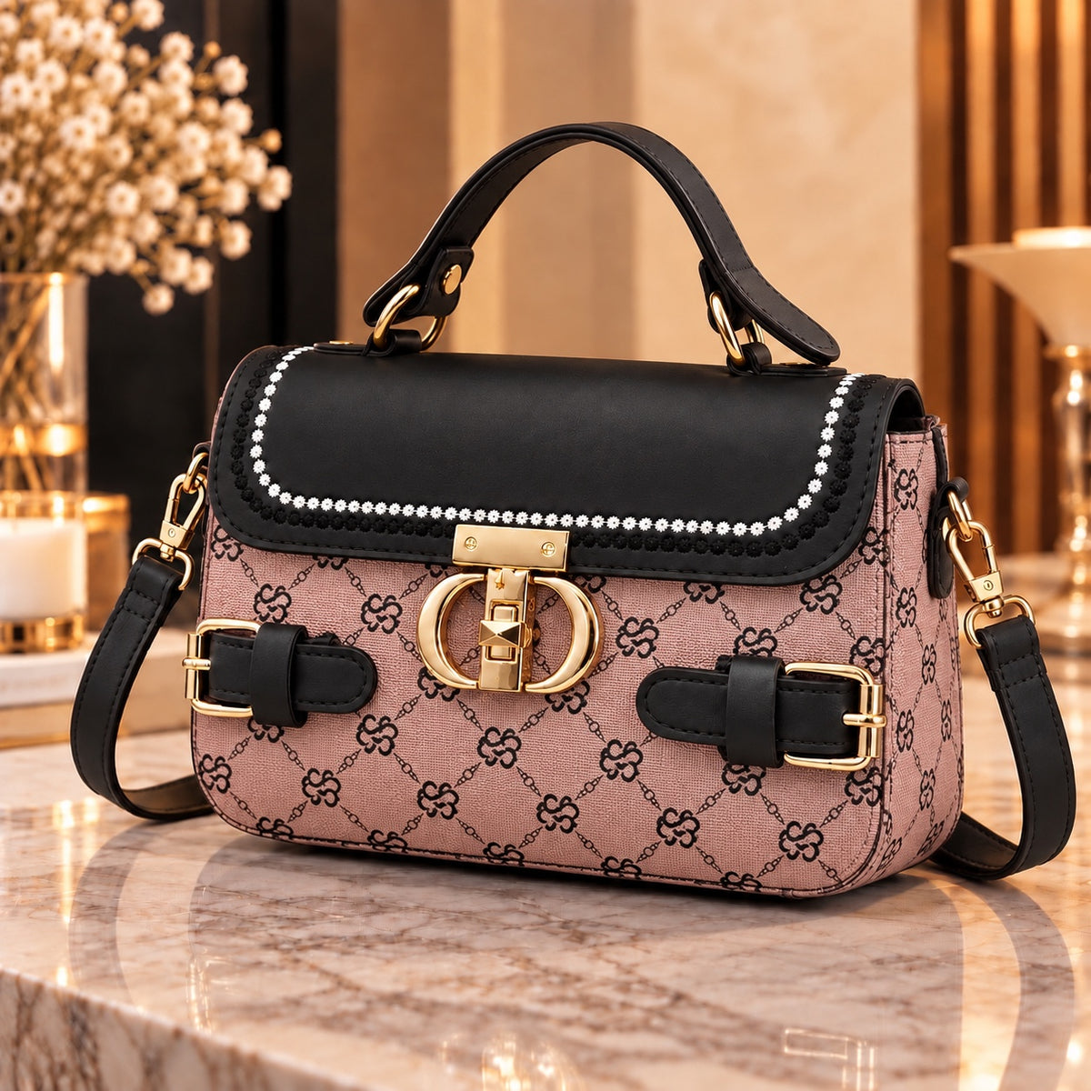Classic Pattern Cross Body Bag