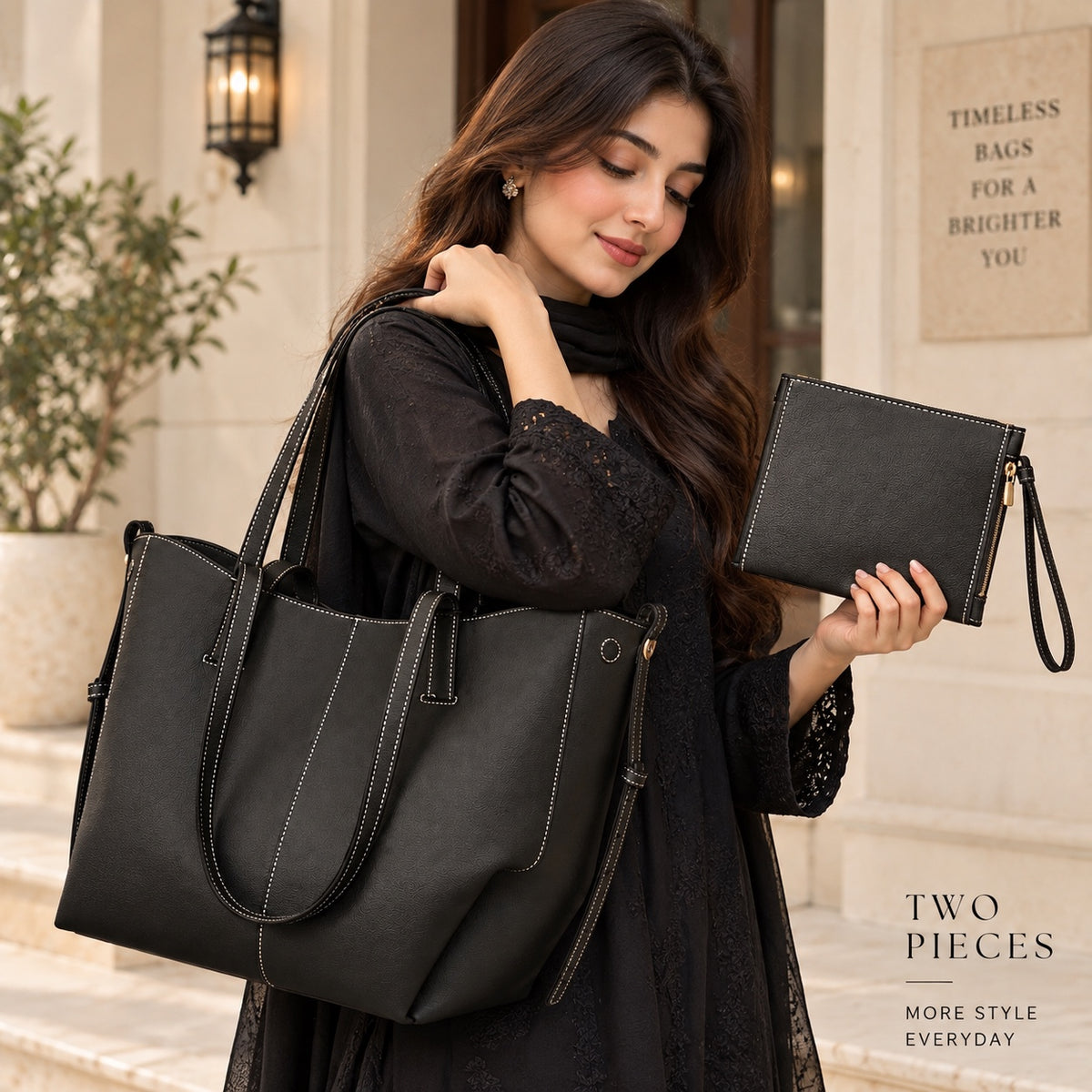 Tbm Bella Luxe Tote – 3Piece Bag Set