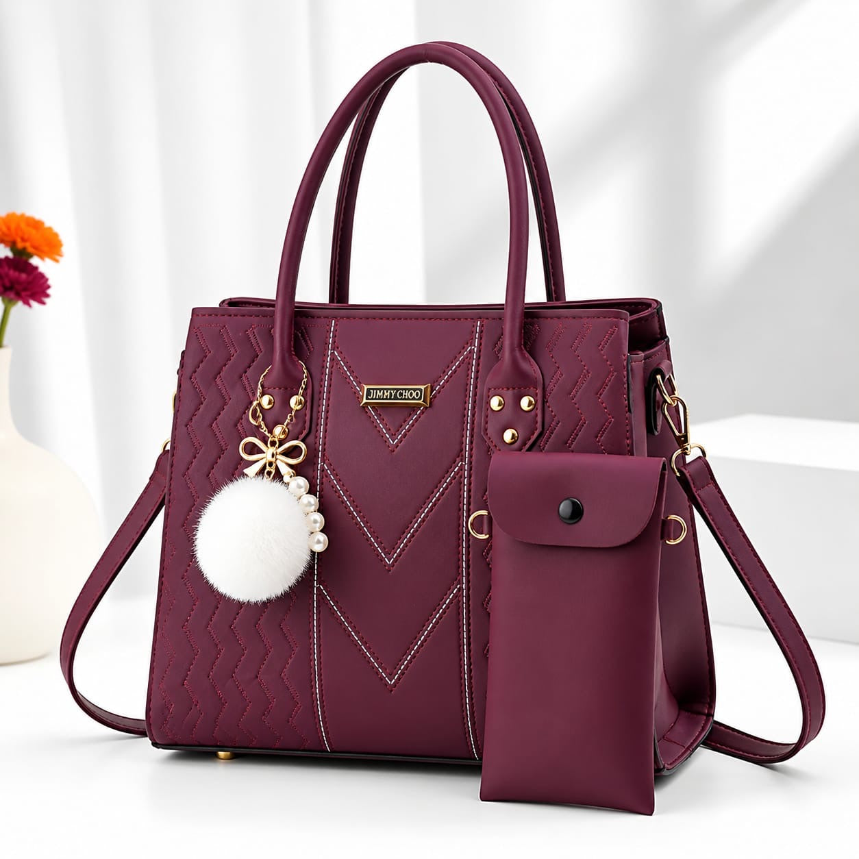 TBM Premium 2-Piece Handbag & Mobile Wallet
