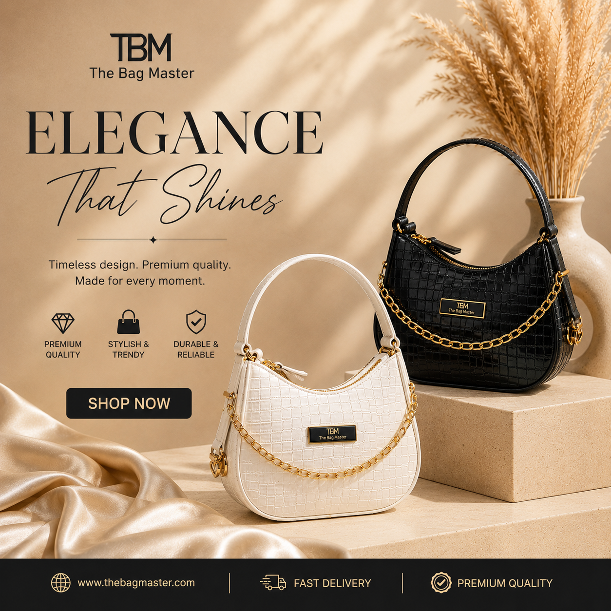 High Quality TBM Crocodile Regzine Moon Bag