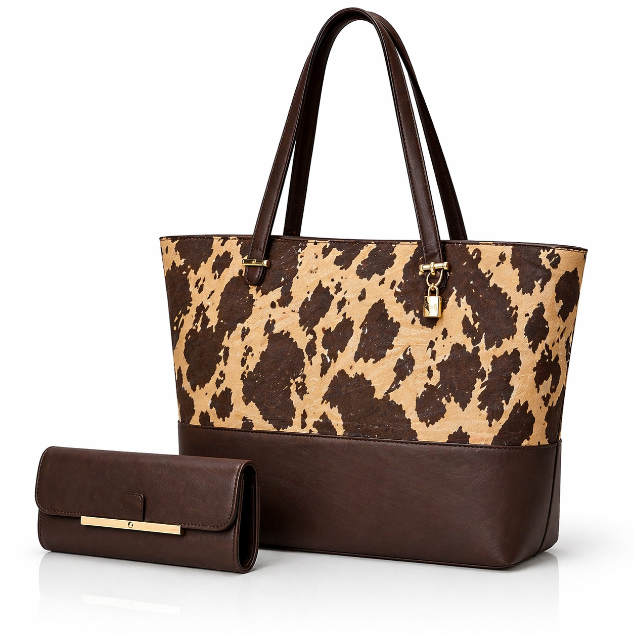 High Quality 2 Piece Tote Bag With Long Wallet