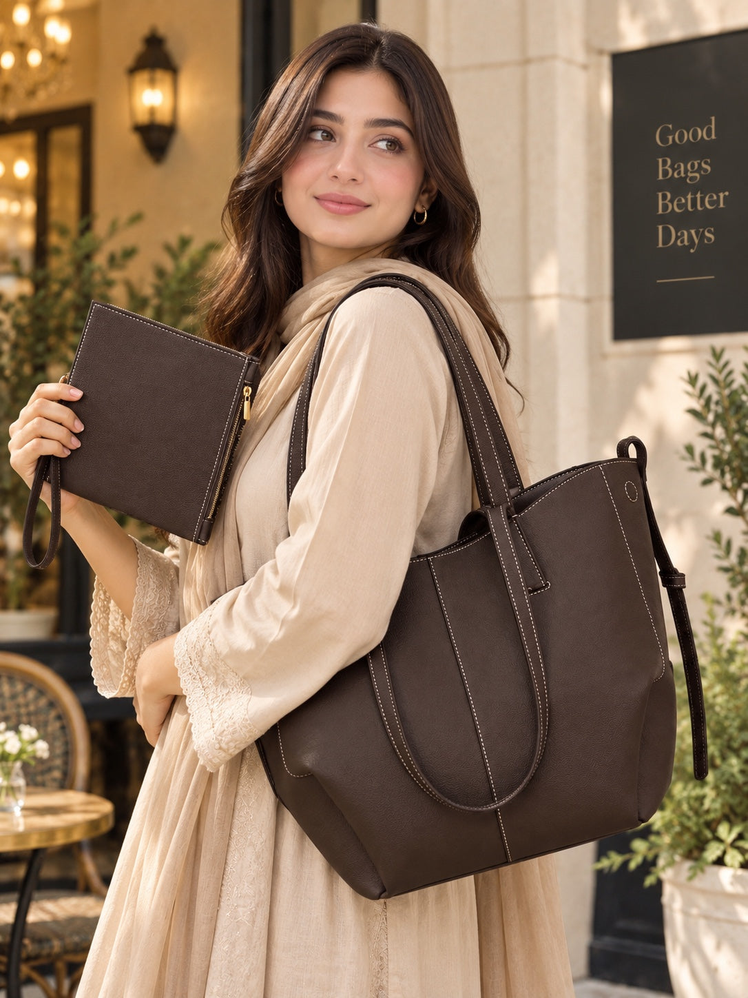 Tbm Bella Luxe Tote – 3Piece Bag Set