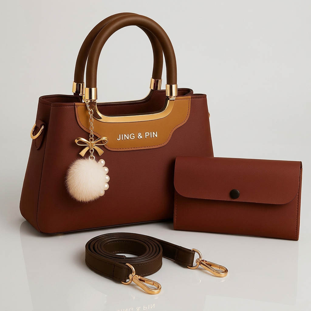 TBM JING & PIN Premium 3-Piece Handbag & Wallet Set