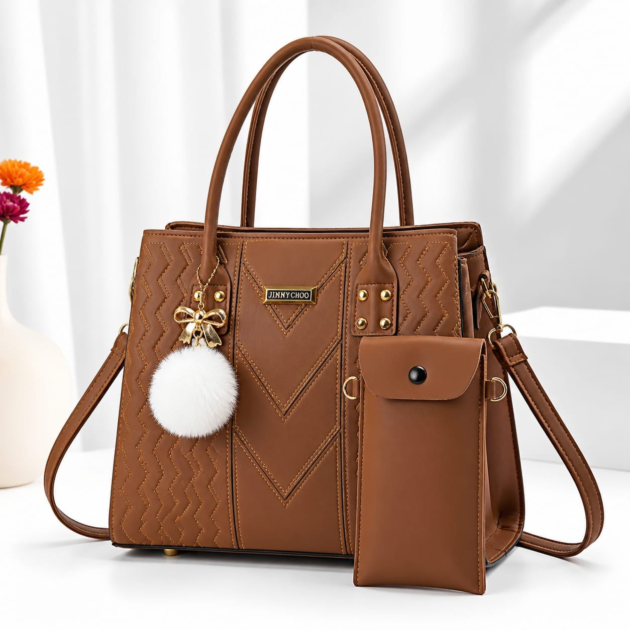 TBM Premium 2-Piece Handbag & Mobile Wallet