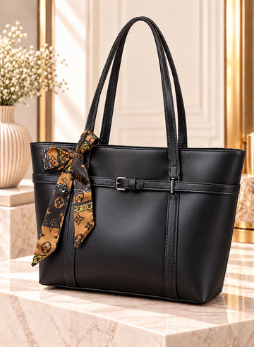 Luxe Belted Tote Bag