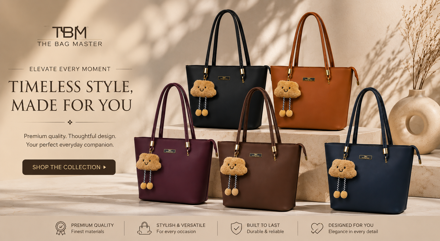 TBM Premium Tote Bag With Fluffy Keychain