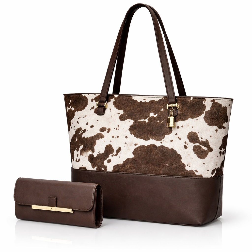 High Quality 2 Piece Tote Bag With Long Wallet