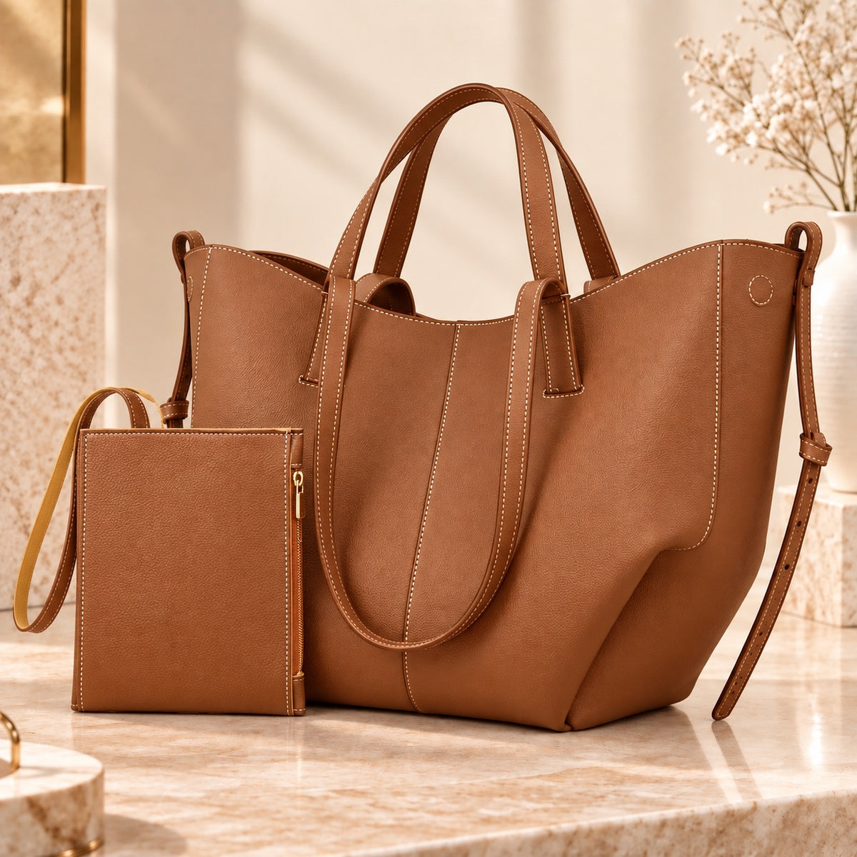 Tbm Bella Luxe Tote – 3Piece Bag Set