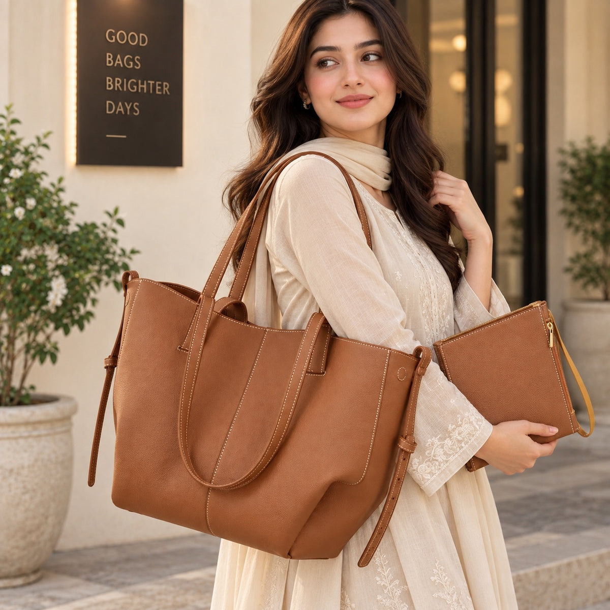 Tbm Bella Luxe Tote – 3Piece Bag Set
