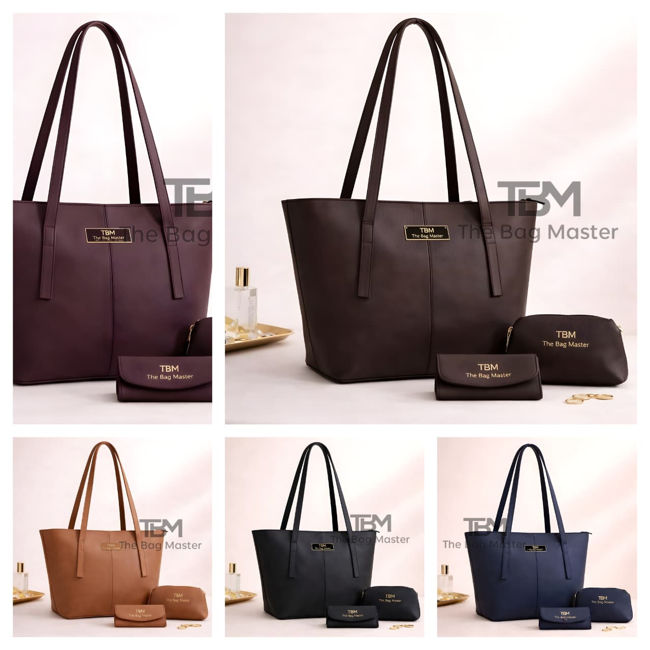 High Quality 3 Piece Tote Bags With Cloud bag And Wallet