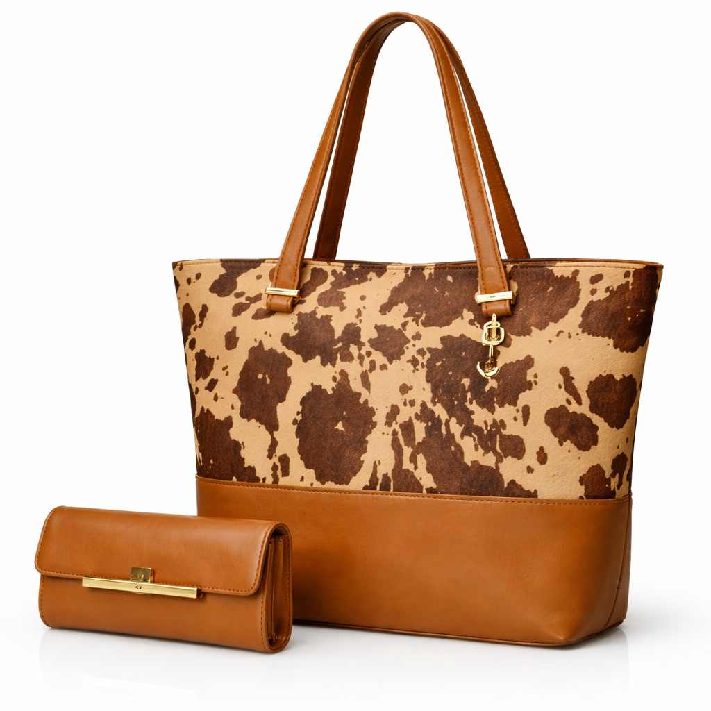 High Quality 2 Piece Tote Bag With Long Wallet