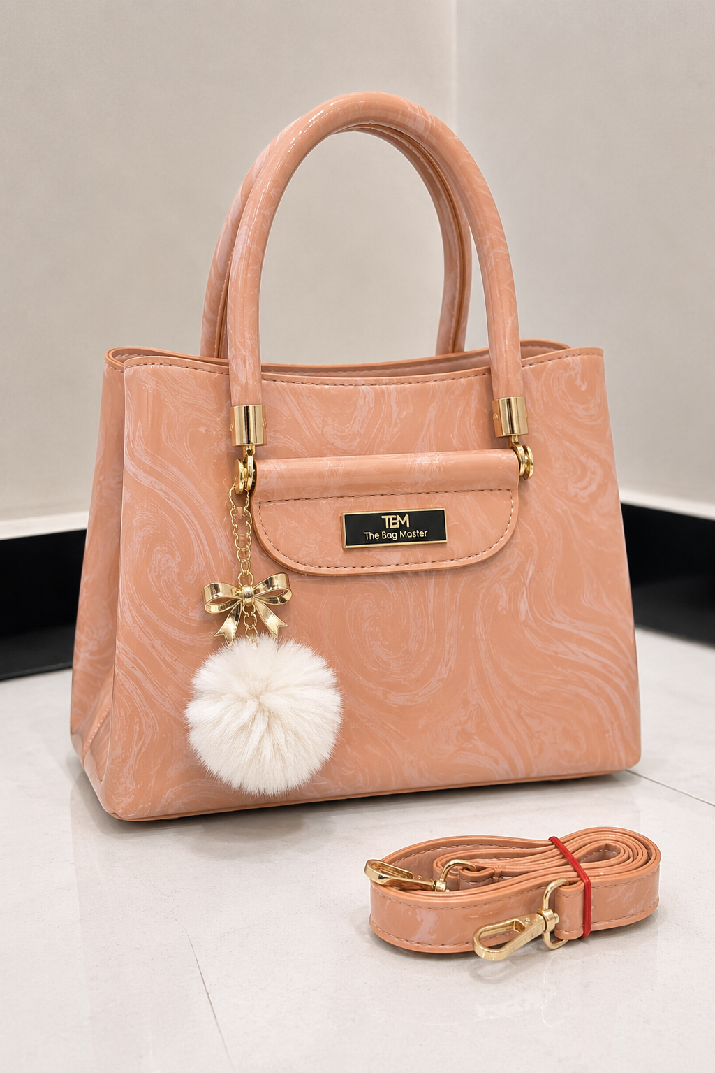 TBM Premium 1 Piece Handbag With Imported Fur Keychain