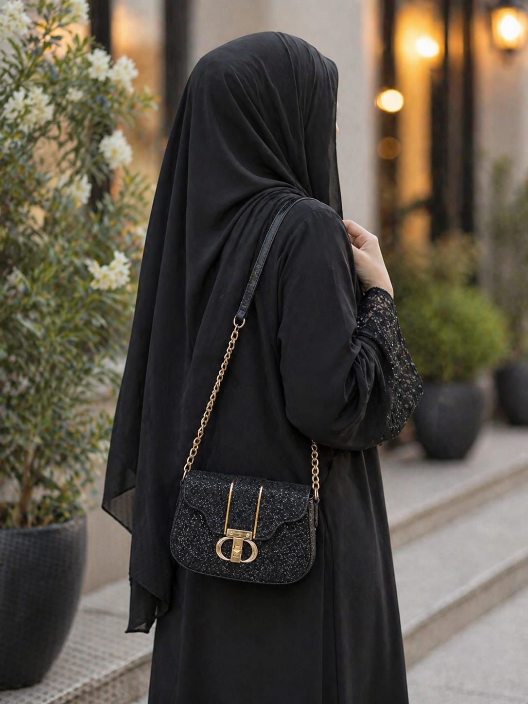 Luxury Textured Crossbody Bag with Signature Designer Clasp & Chain-Link Strap