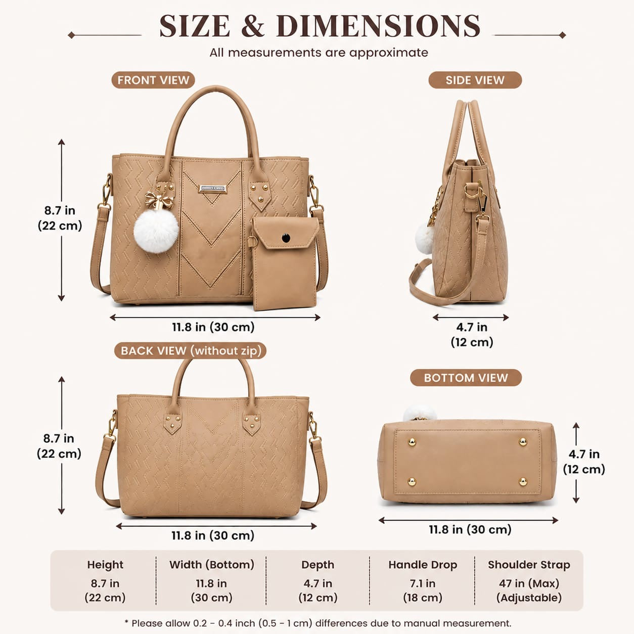 TBM Premium 2-Piece Handbag & Mobile Wallet