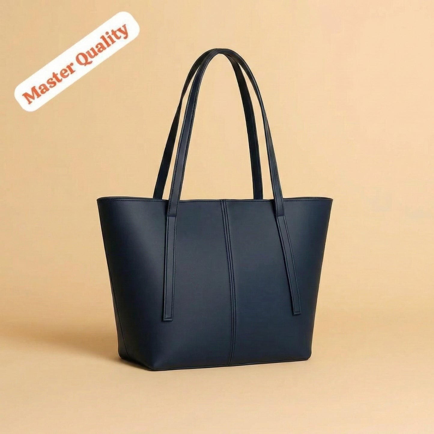 TBM Signature Minimalist Structured Tote Bag with Long Shoulder Handles