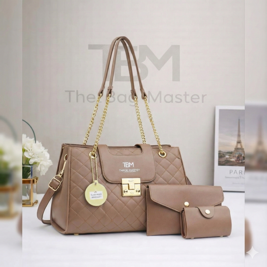 TBM Signature Quilted 3-Piece Handbag Set