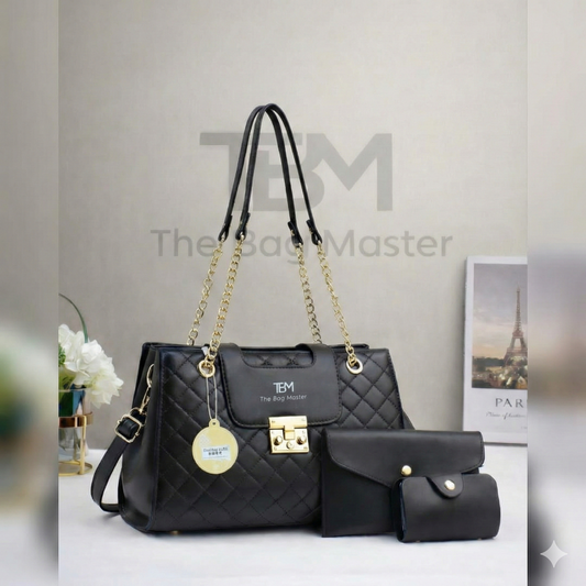 TBM Signature Quilted 3-Piece Handbag Set