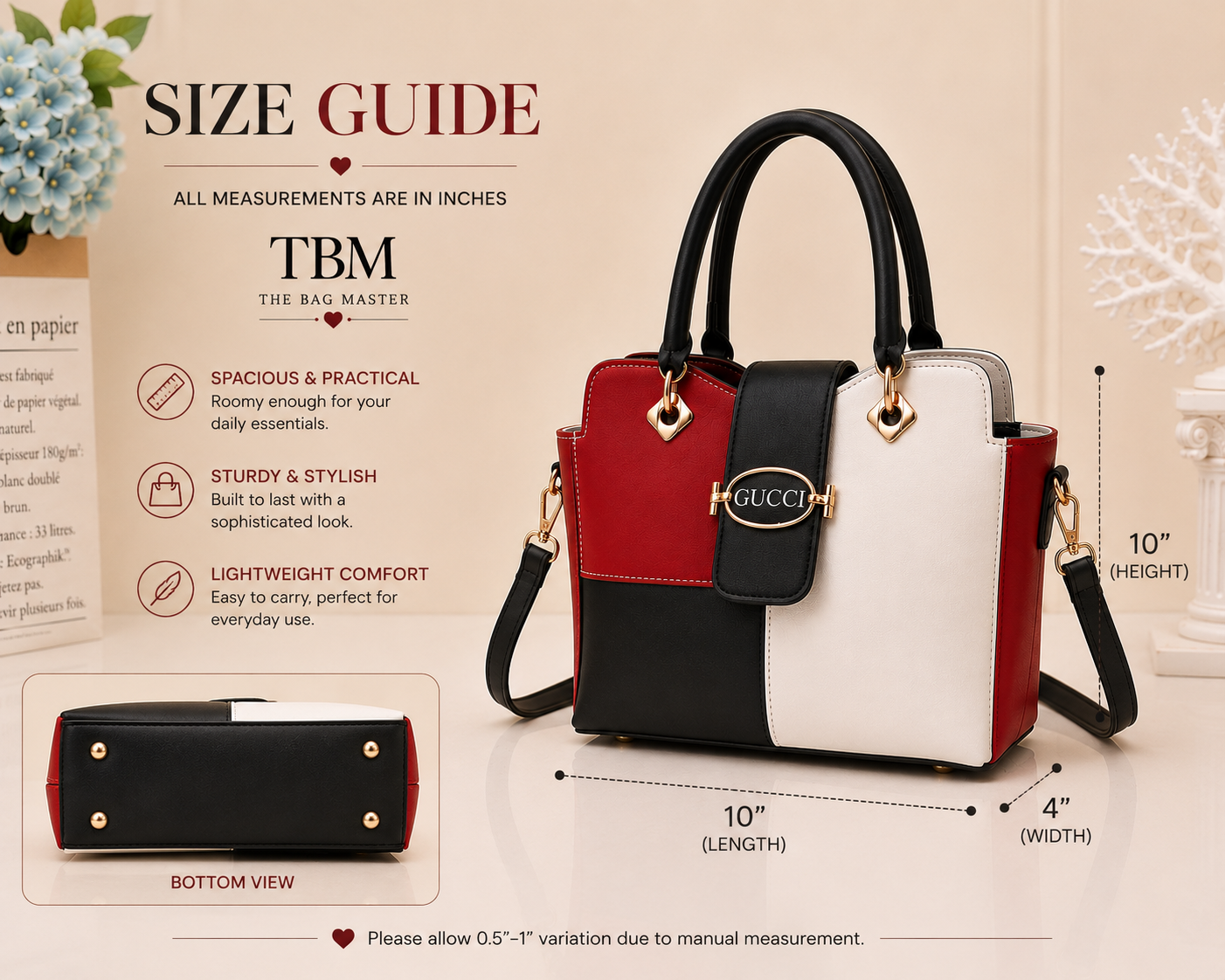 Tbm Guess Multi Handbag With Long Belt
