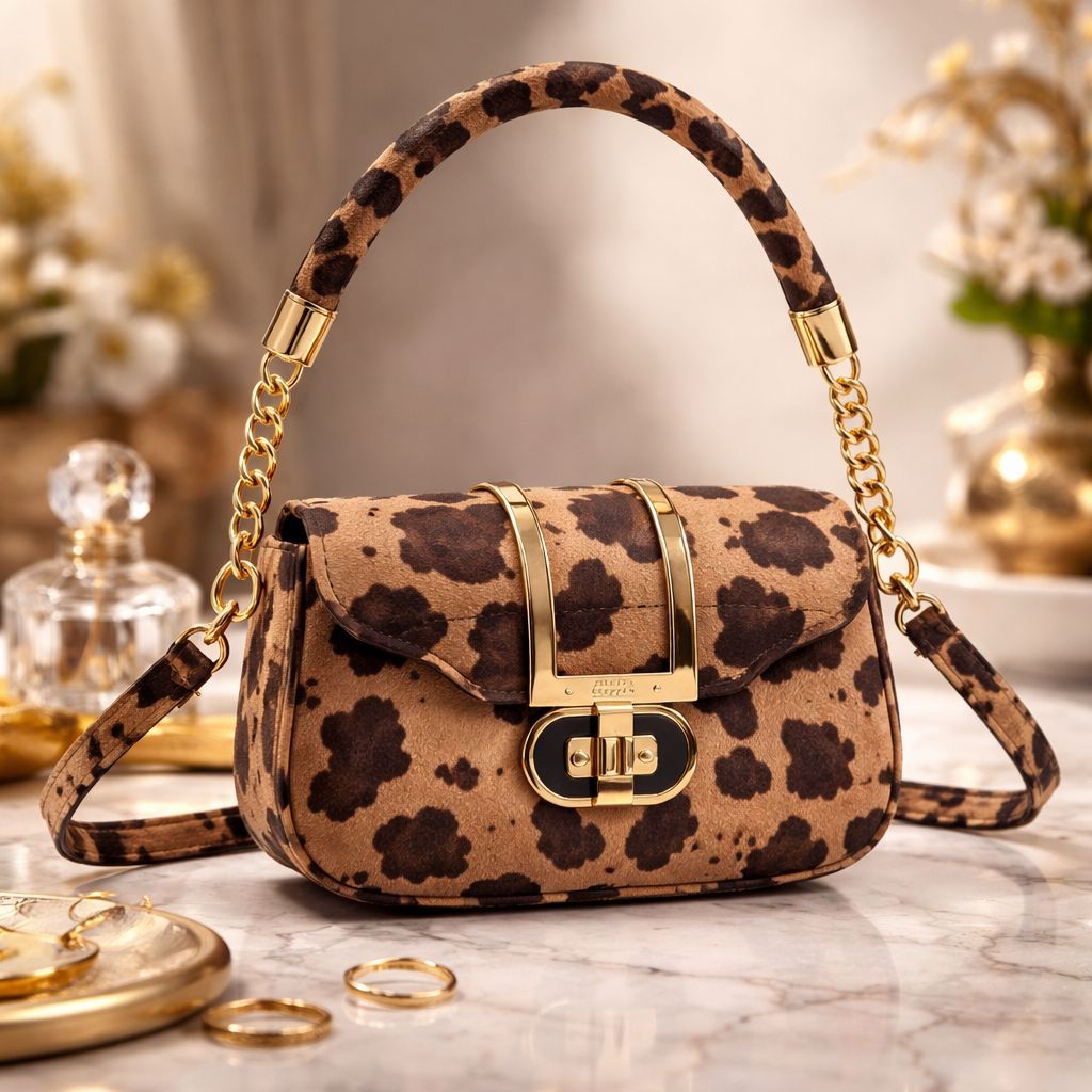 Premium Designer Clasp Crossbody Bag with Chain-Link Strap