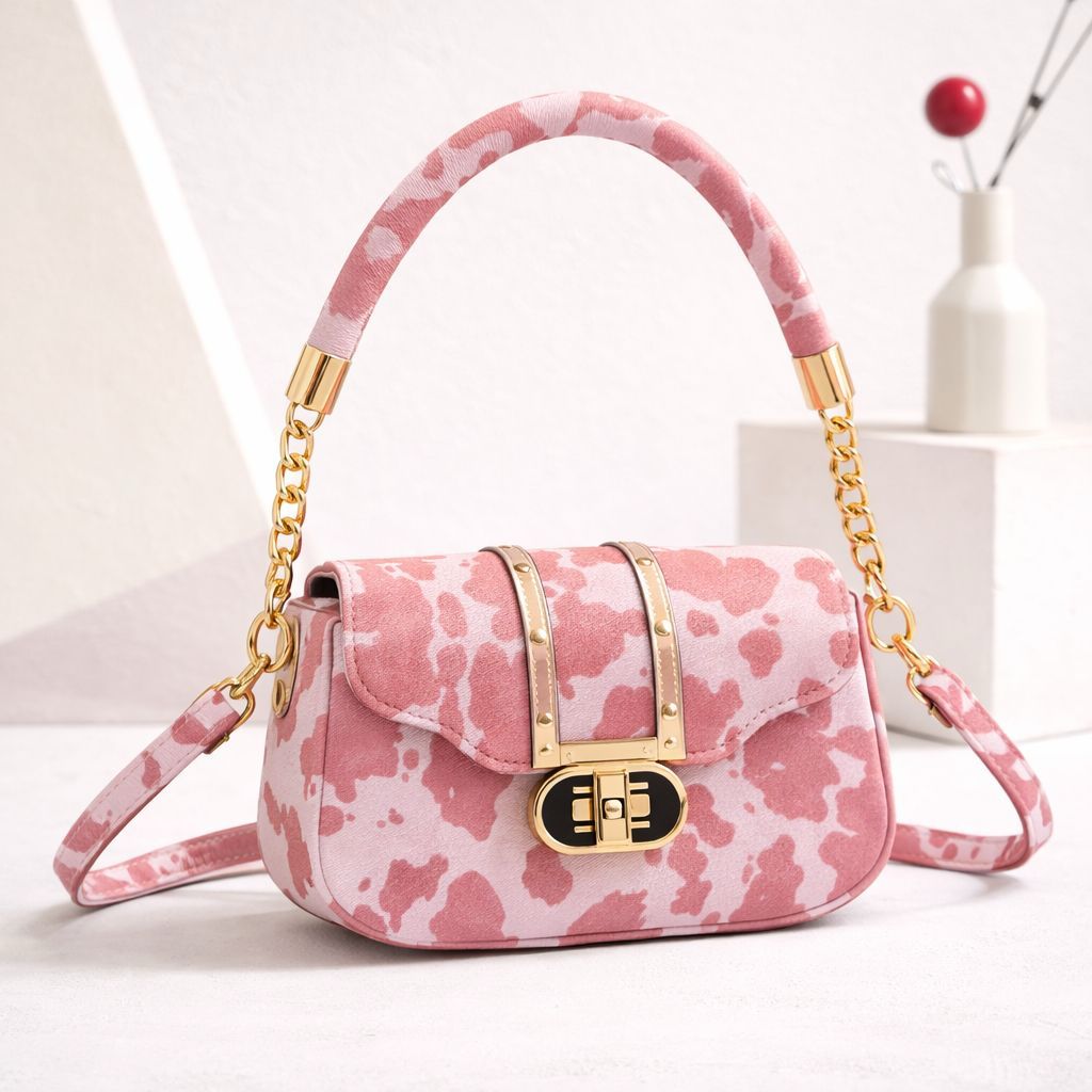 Premium Designer Clasp Crossbody Bag with Chain-Link Strap