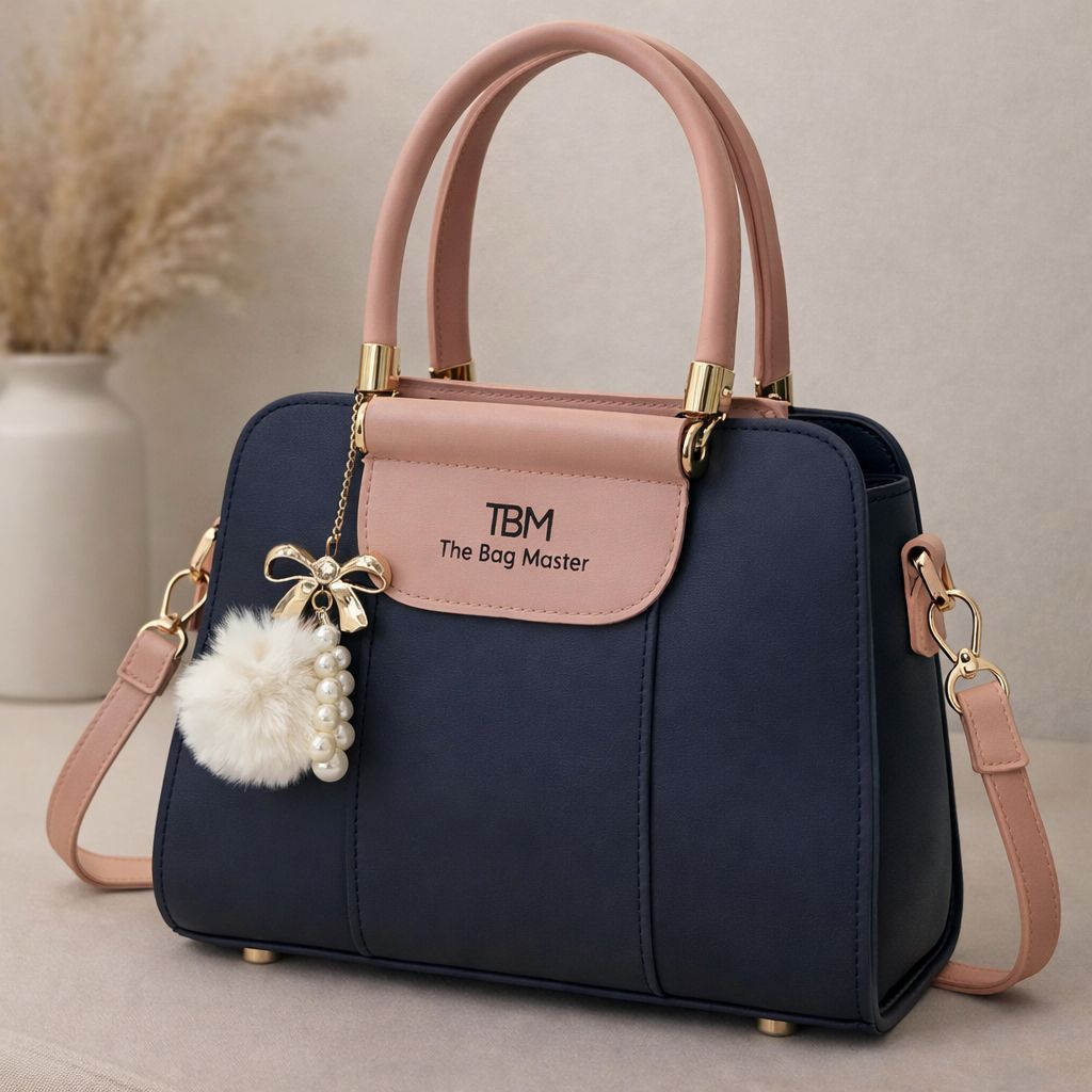 TBM Luxury Dual-Tone Handbag – Elegant Office & Party Wear Satchel