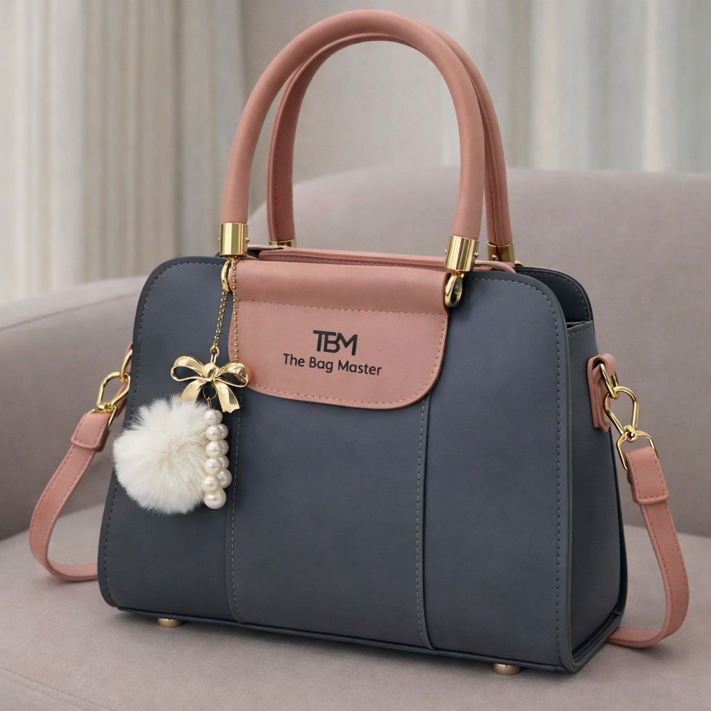 TBM Luxury Dual-Tone Handbag – Elegant Office & Party Wear Satchel