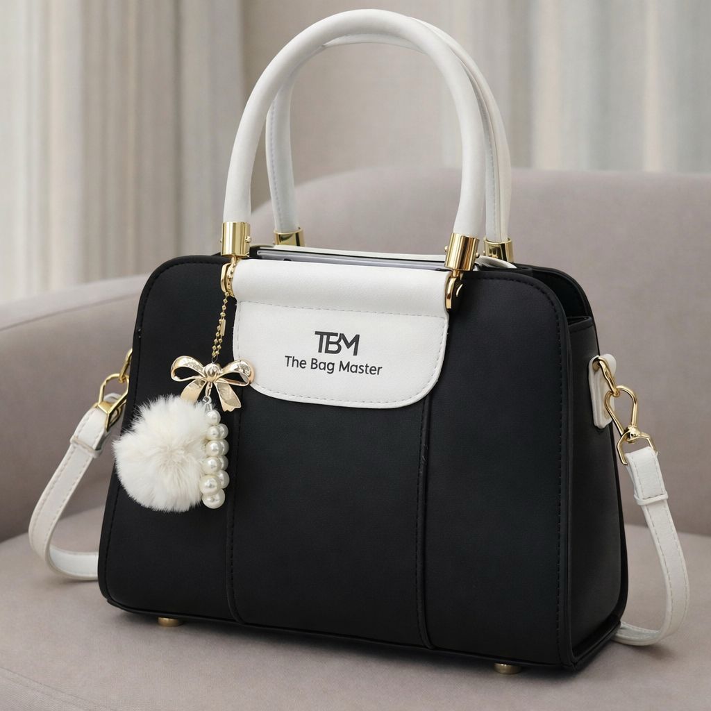 TBM Luxury Dual-Tone Handbag – Elegant Office & Party Wear Satchel