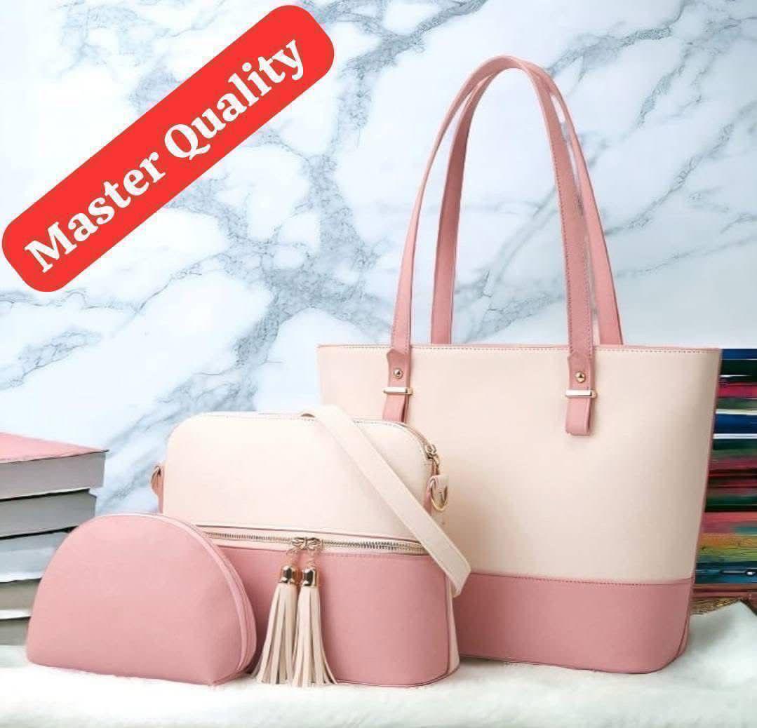 TBM Master Quality 3-Piece Versatile Bag Set: Tote, Tassel Crossbody & Pouch