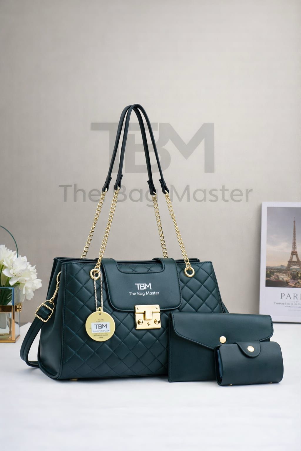 TBM Signature Quilted 3-Piece Handbag Set