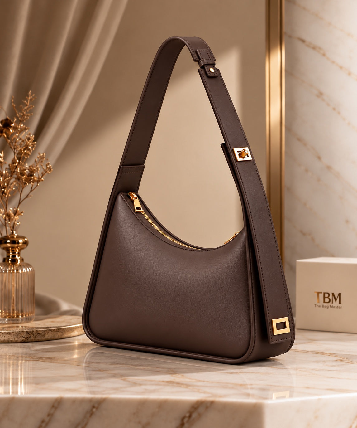 TBM Luna Luxe Hobo Bag for Women – Premium Soft Leather Shoulder Bag