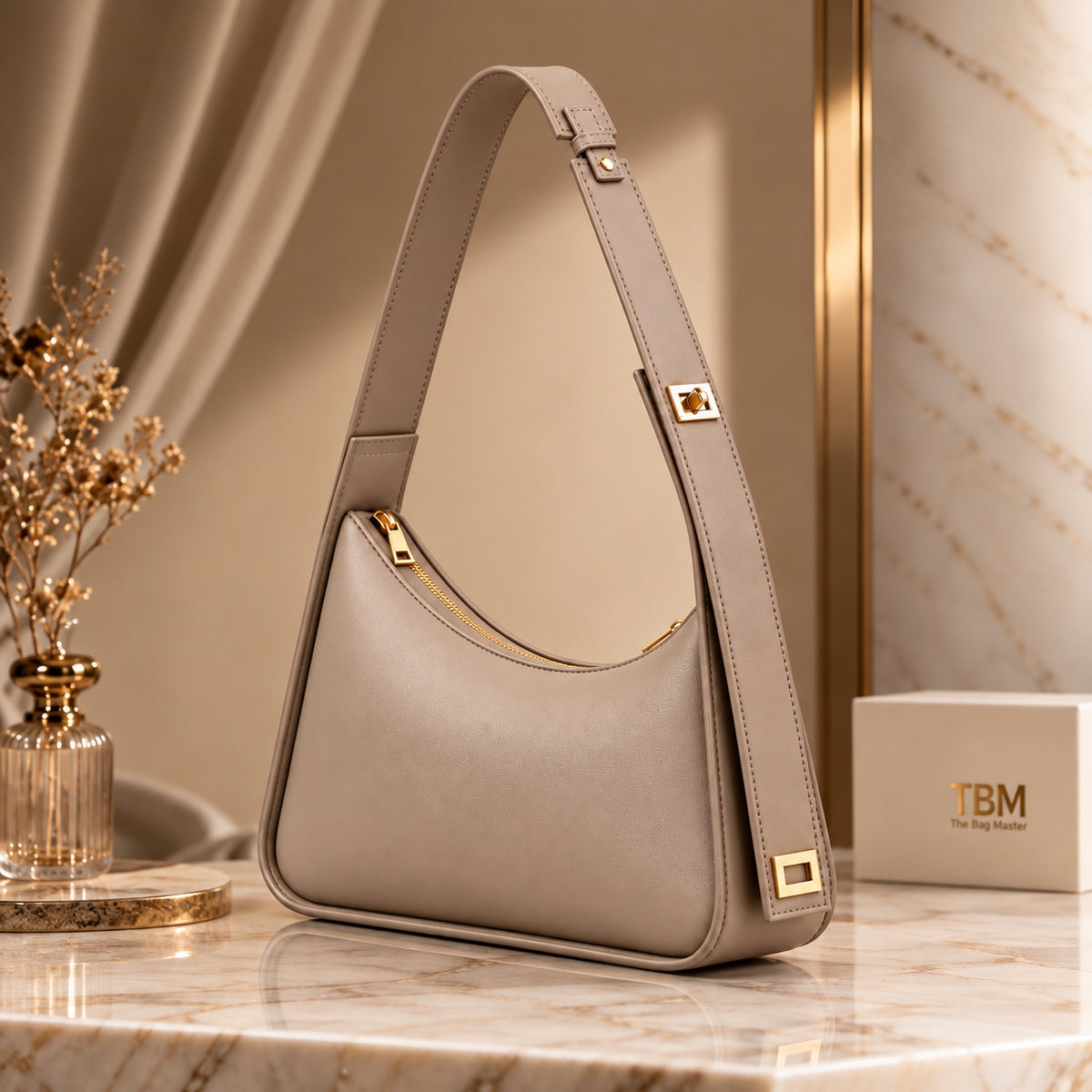 TBM Luna Luxe Hobo Bag for Women – Premium Soft Leather Shoulder Bag
