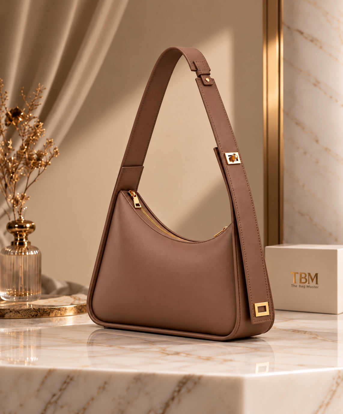 TBM Luna Luxe Hobo Bag for Women – Premium Soft Leather Shoulder Bag
