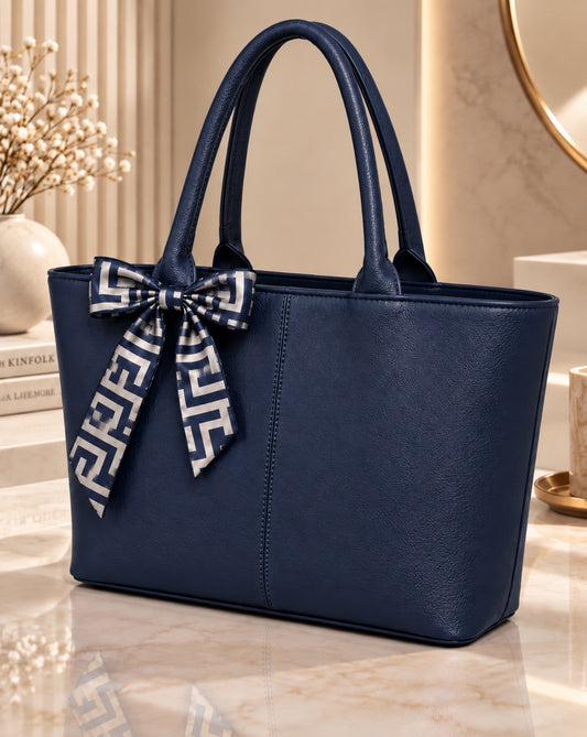 Elegant Everyday Tote Bag with Silk Ribbon – The Bag Master