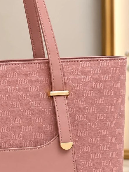 TBM The Bag Master "MIN MIN" Monogram Printed Tote Bag with Tassel Charm