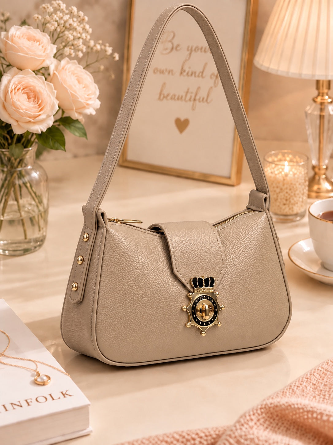 Royal Crown Lock Shoulder Bag