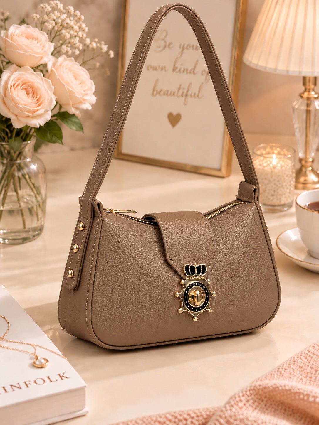 Royal Crown Lock Shoulder Bag