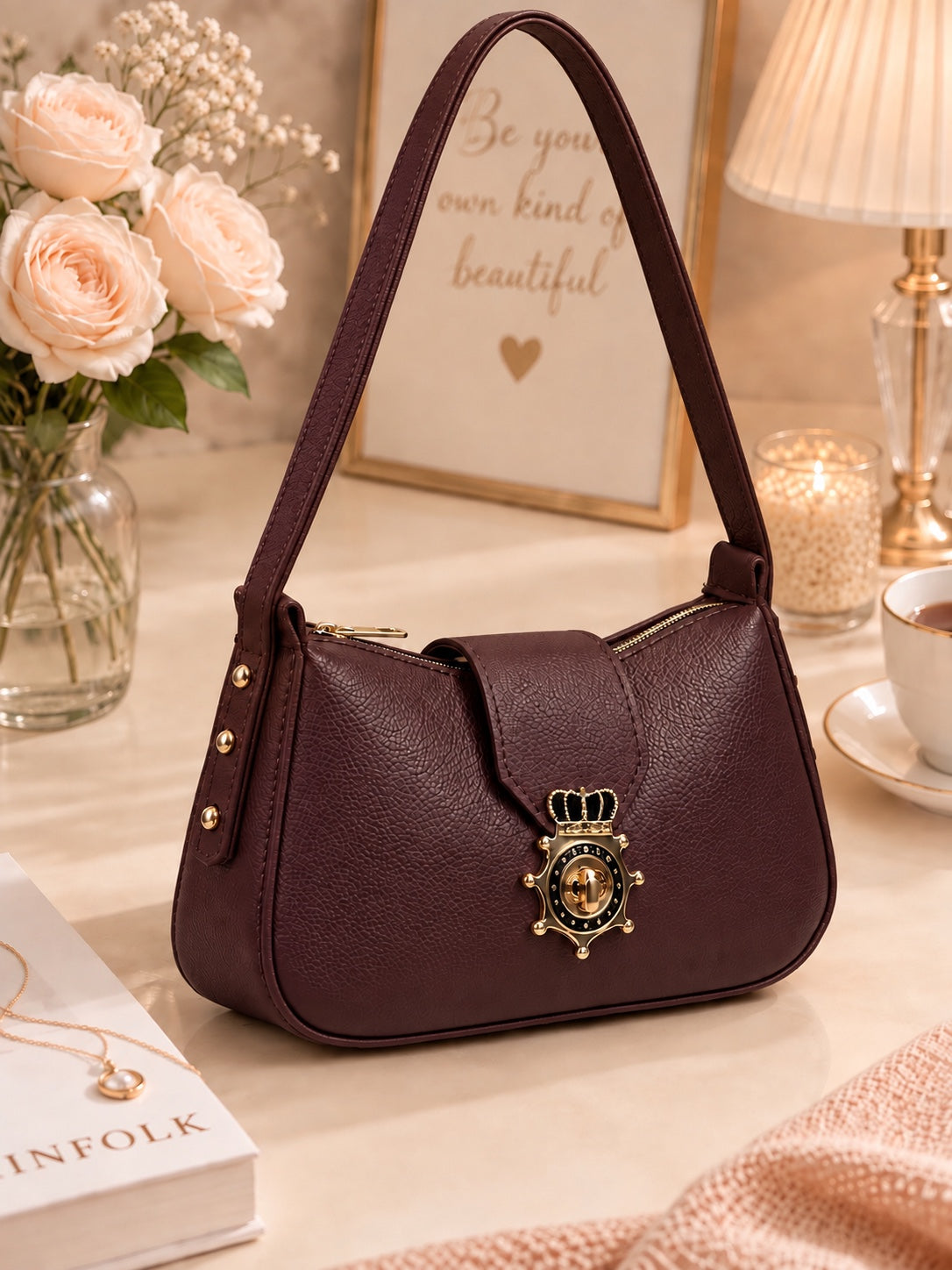 Royal Crown Lock Shoulder Bag