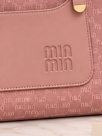 TBM The Bag Master "MIN MIN" Monogram Printed Tote Bag with Tassel Charm